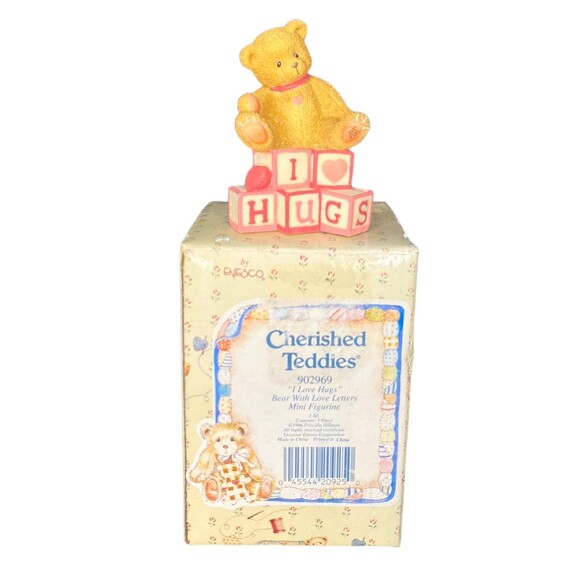 Cherished Teddies Bear With Love Letters 902969 Enesco “I Love Hugs” 1996 New - Picture 2 of 9